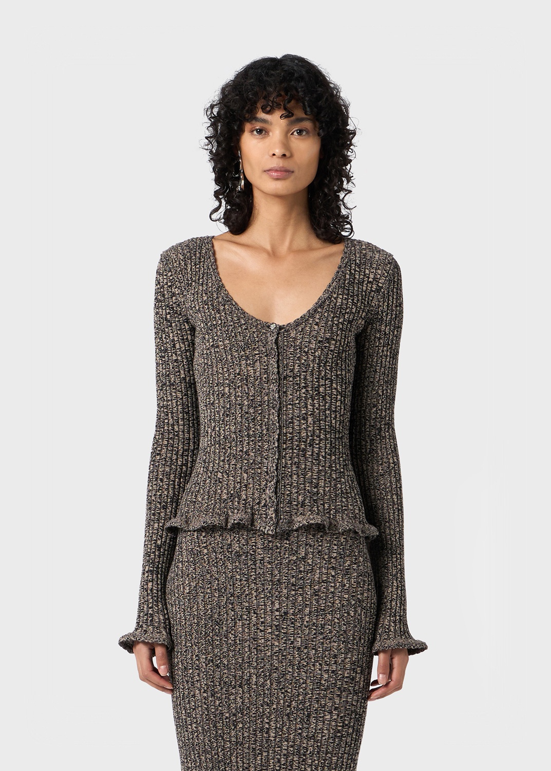 STRETCH VISCOSE KNIT CARDIGAN - 3