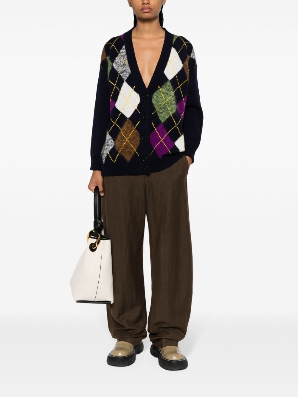 argyle intarsia-knit cardigan - 2