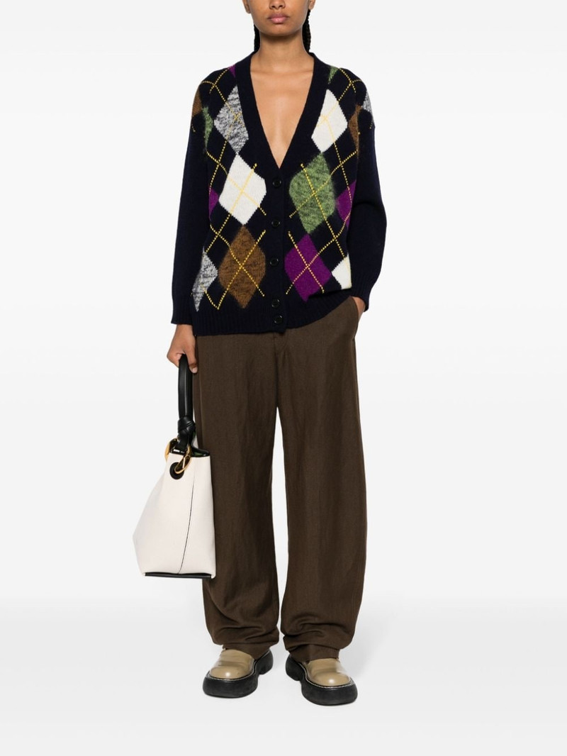 Plan C argyle intarsia-knit cardigan outlook