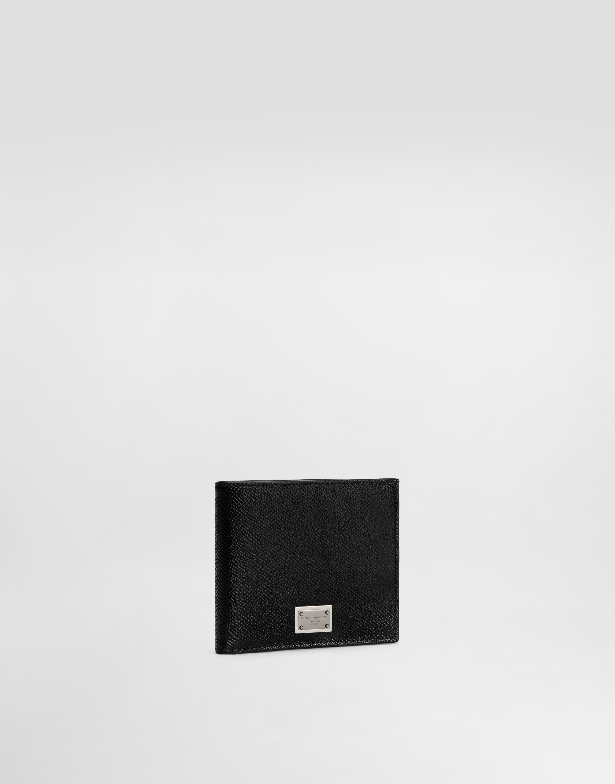 Calfskin bifold wallet with logo tag - 2