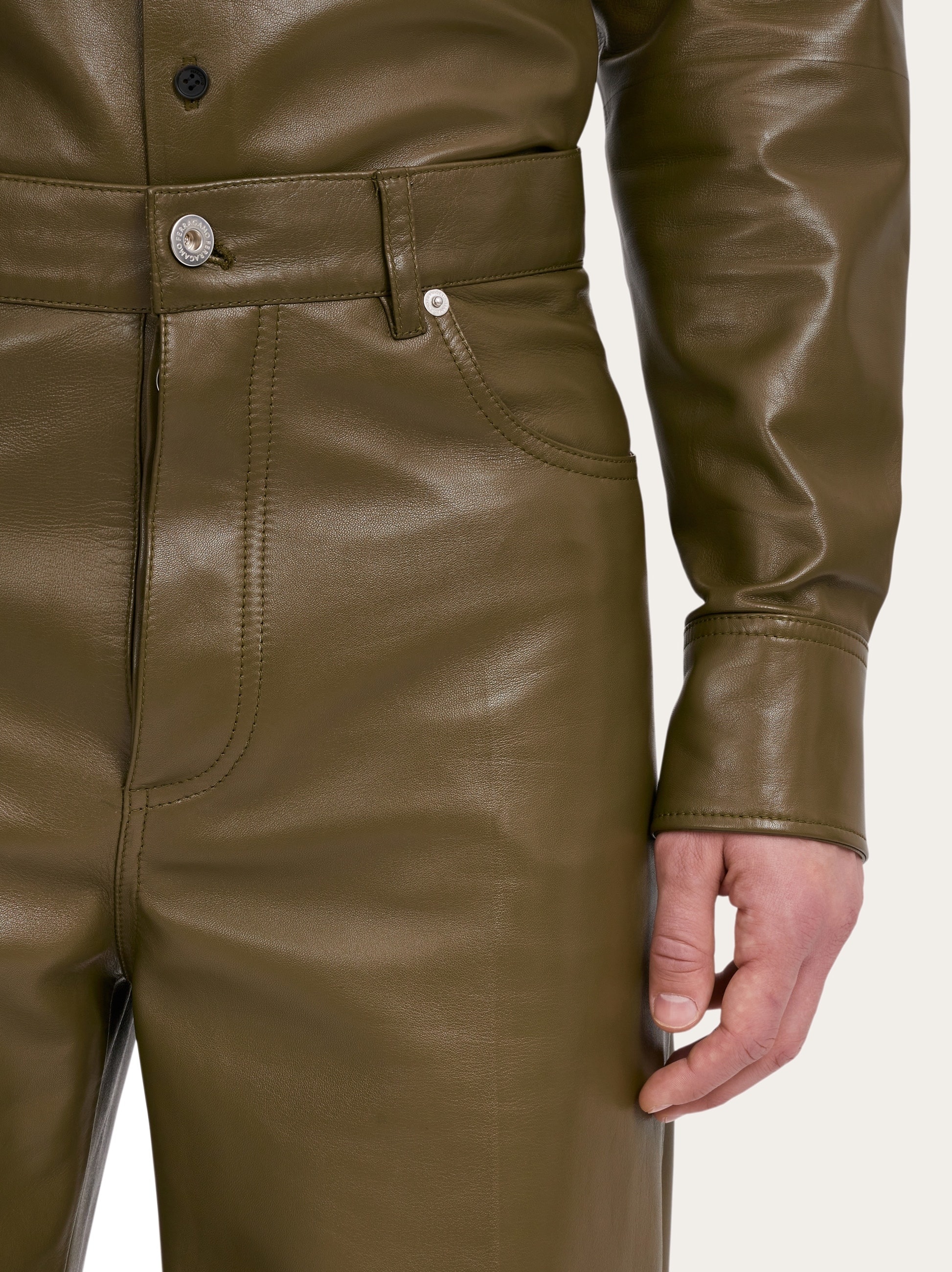 Nappa five pocket trouser - 5