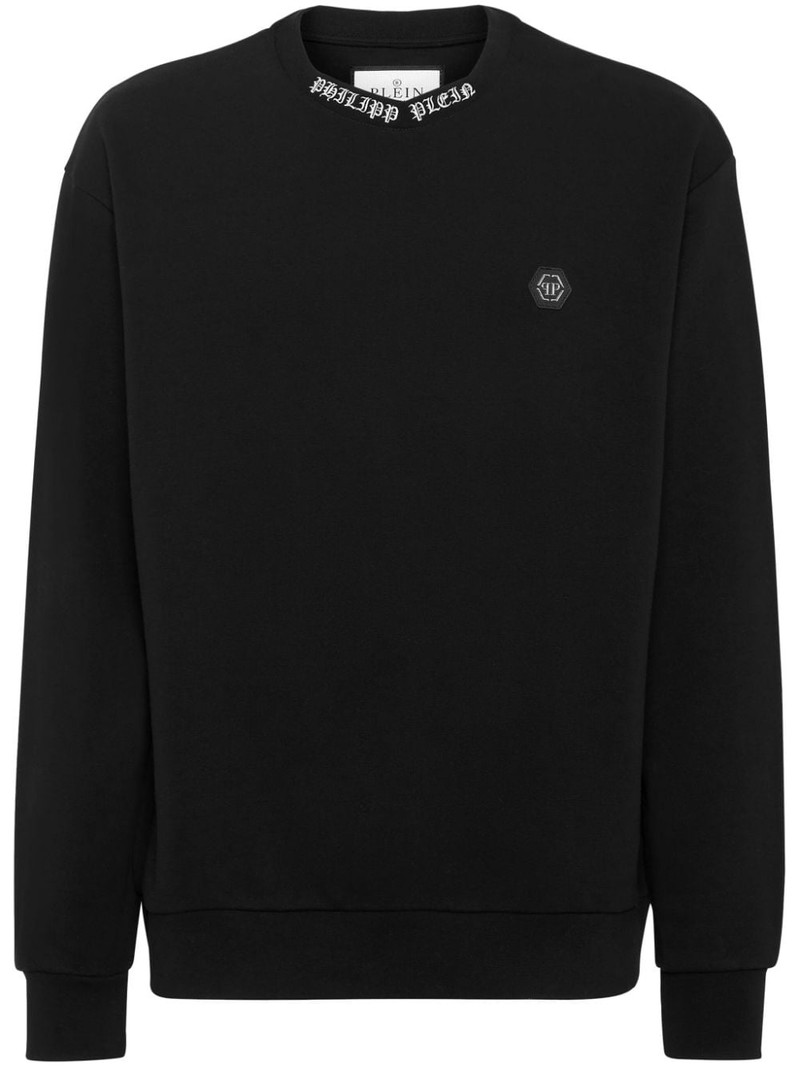 logo-embroidered crew-neck sweatshirt 1