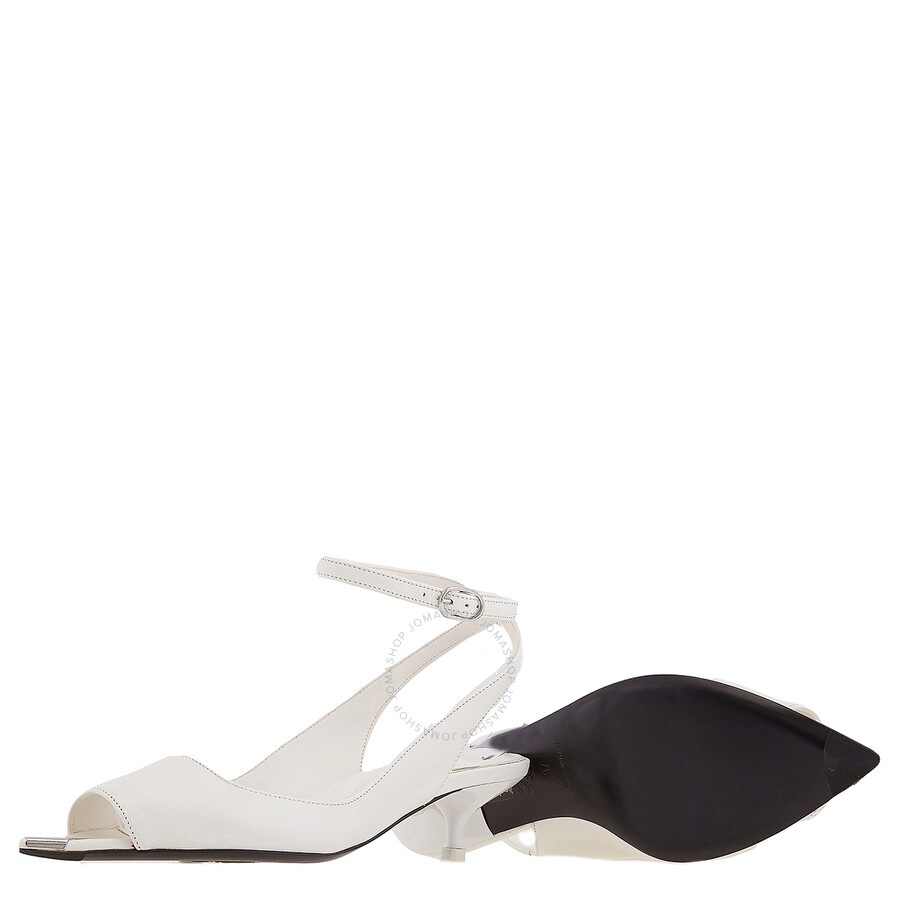 Alexander McQueen New Ivory Leather Punk Ankle Strap Sandals - 2