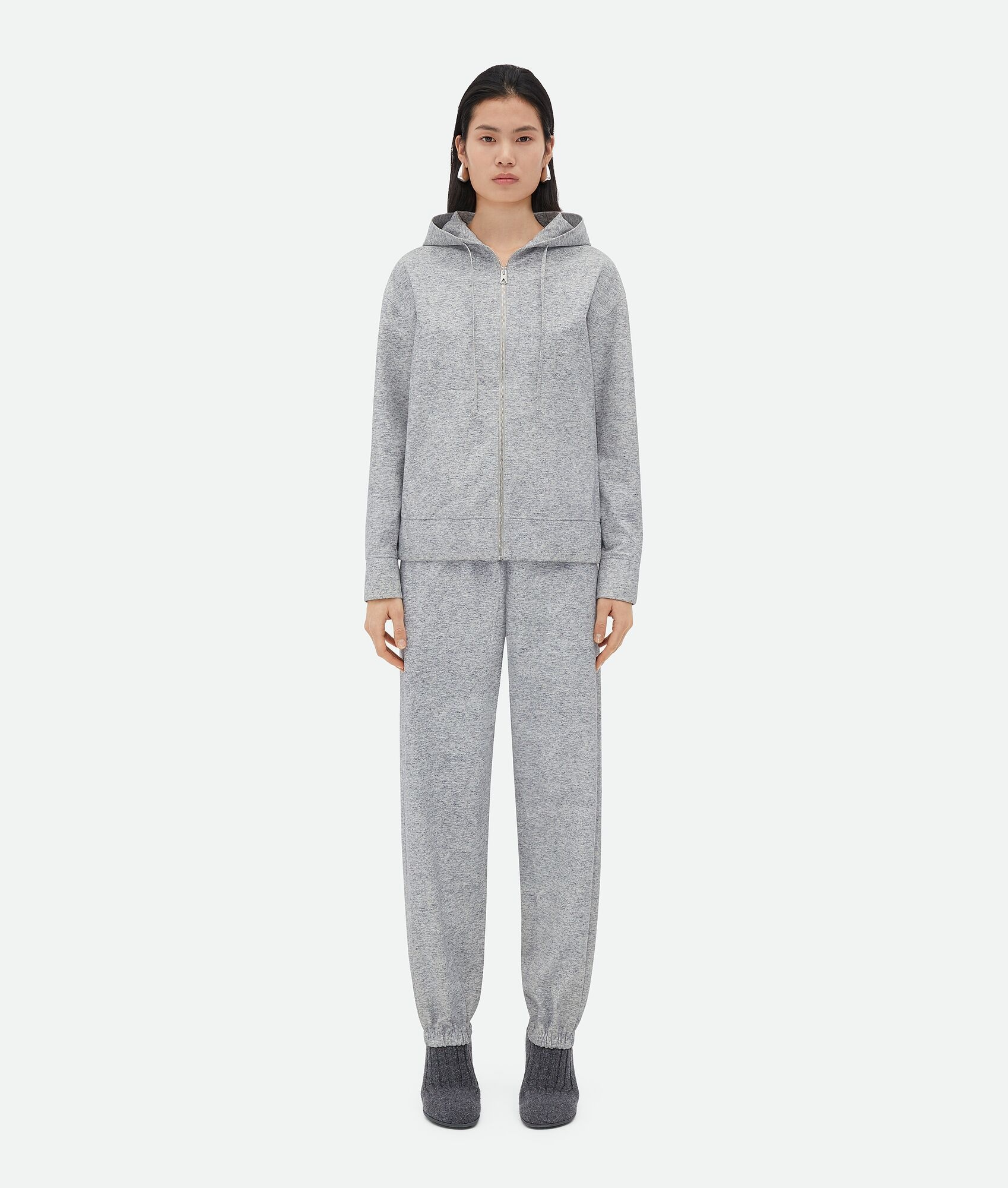 Printed Leather Jersey Hoodie - 4