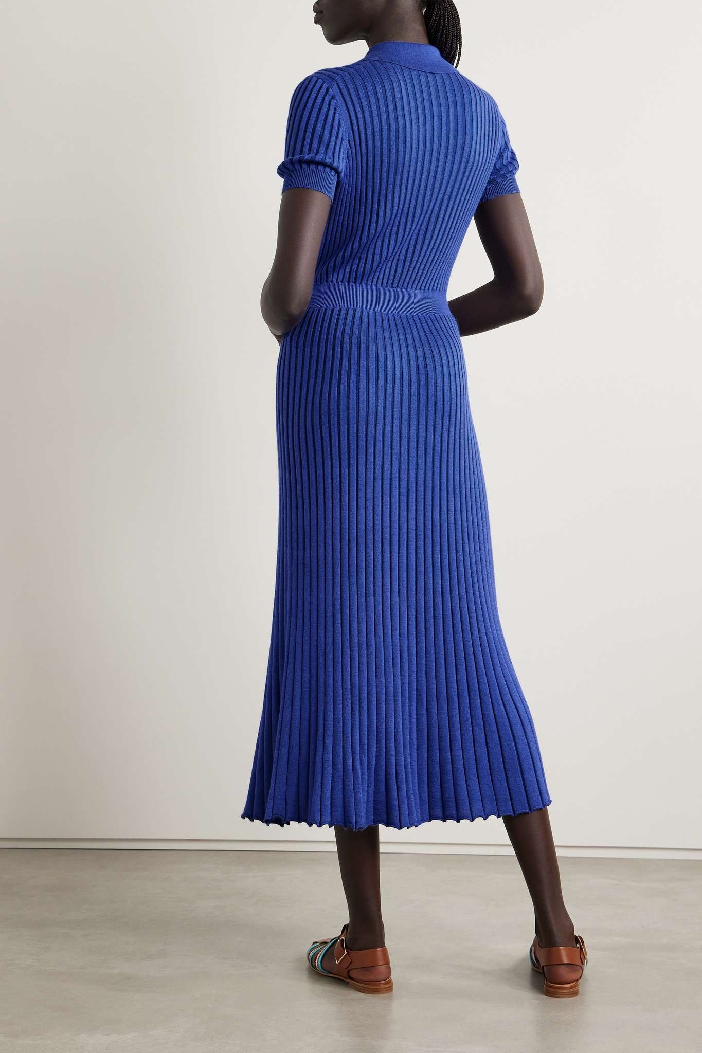 Amor ribbed cashmere and silk-blend midi dress - 3