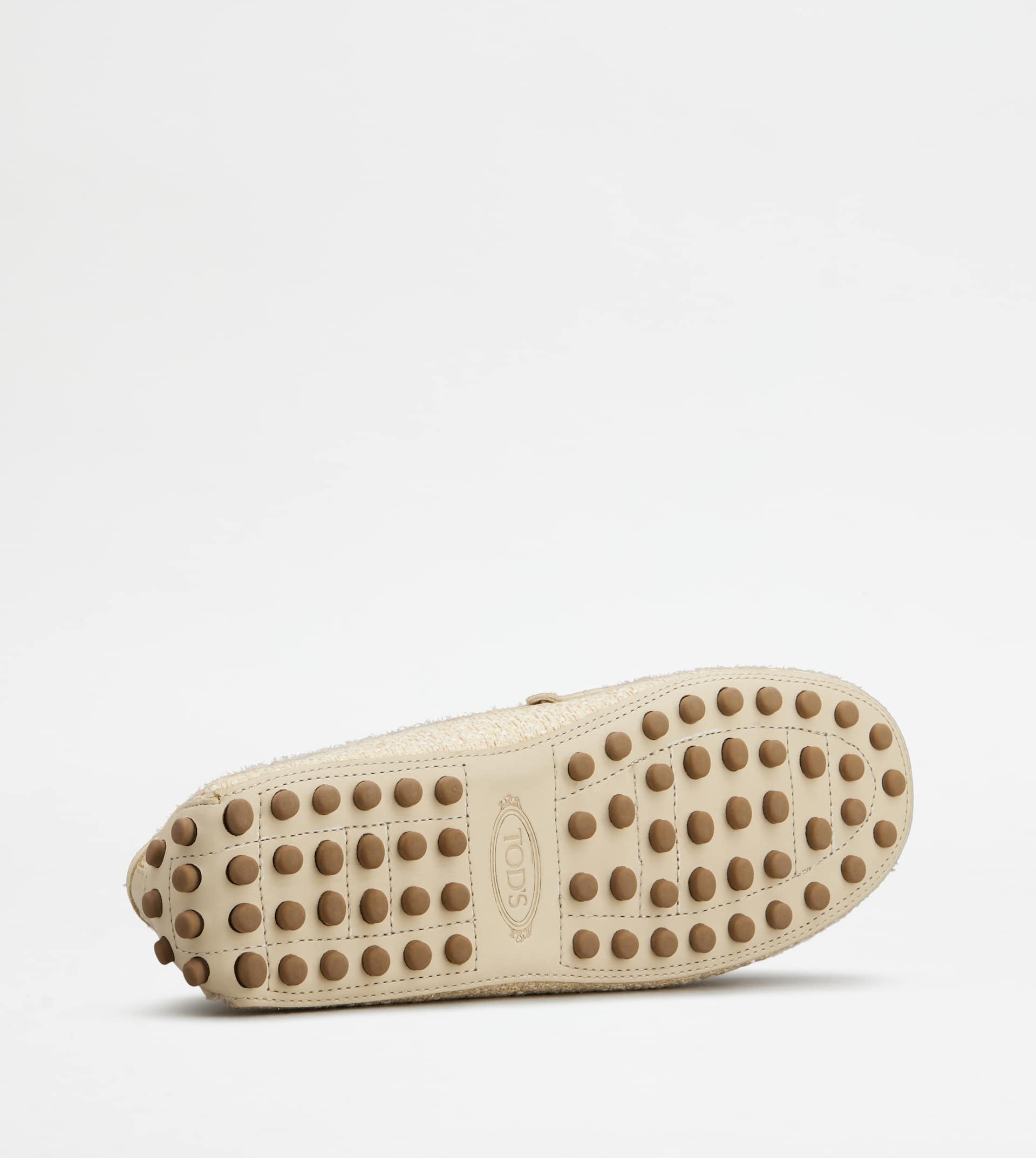 GOMMINO DRIVING SHOES IN FABRIC AND LEATHER - OFF WHITE - 4