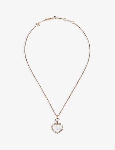 Chopard Happy Hearts 18ct rose-gold, 0.24ct diamond and mother-of-pearl necklace outlook