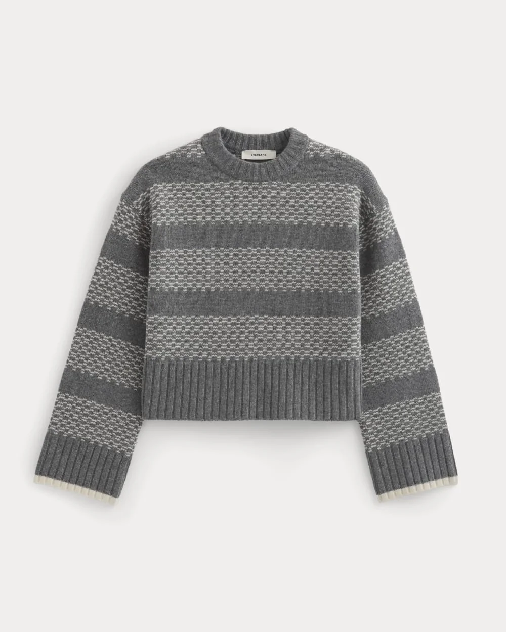 NORDIC CROPPED BOXY CREW IN LUXE MERINO - 1