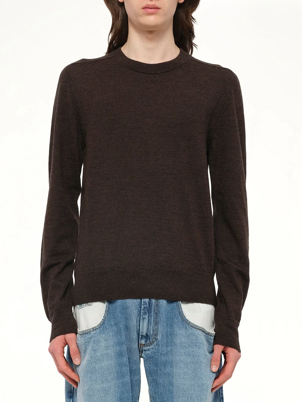 Gauge 12 Knit Sweater in Dark Brown - 1