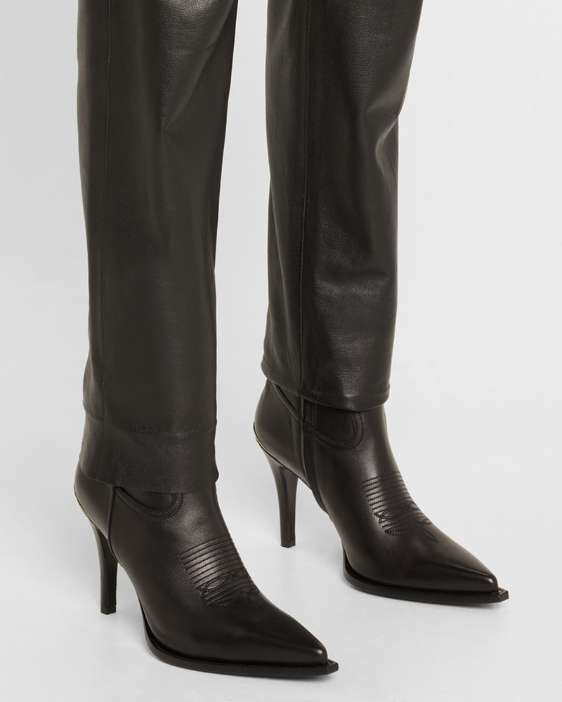 PARTLOW Nancy Leather Western Stiletto Booties outlook