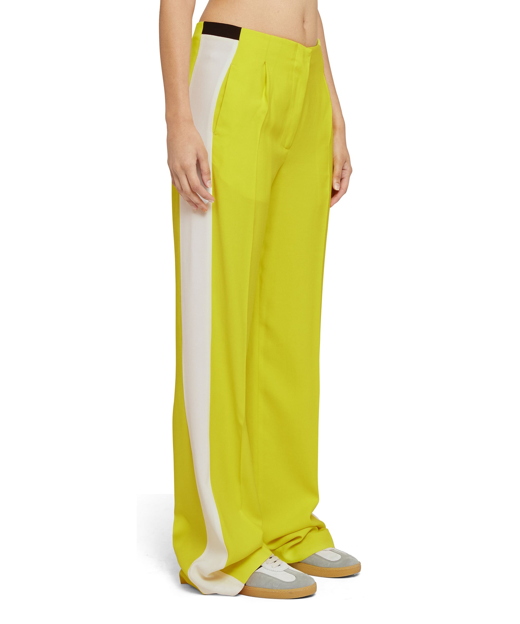 Tailored viscose full-length pants with contrasting side band - 2