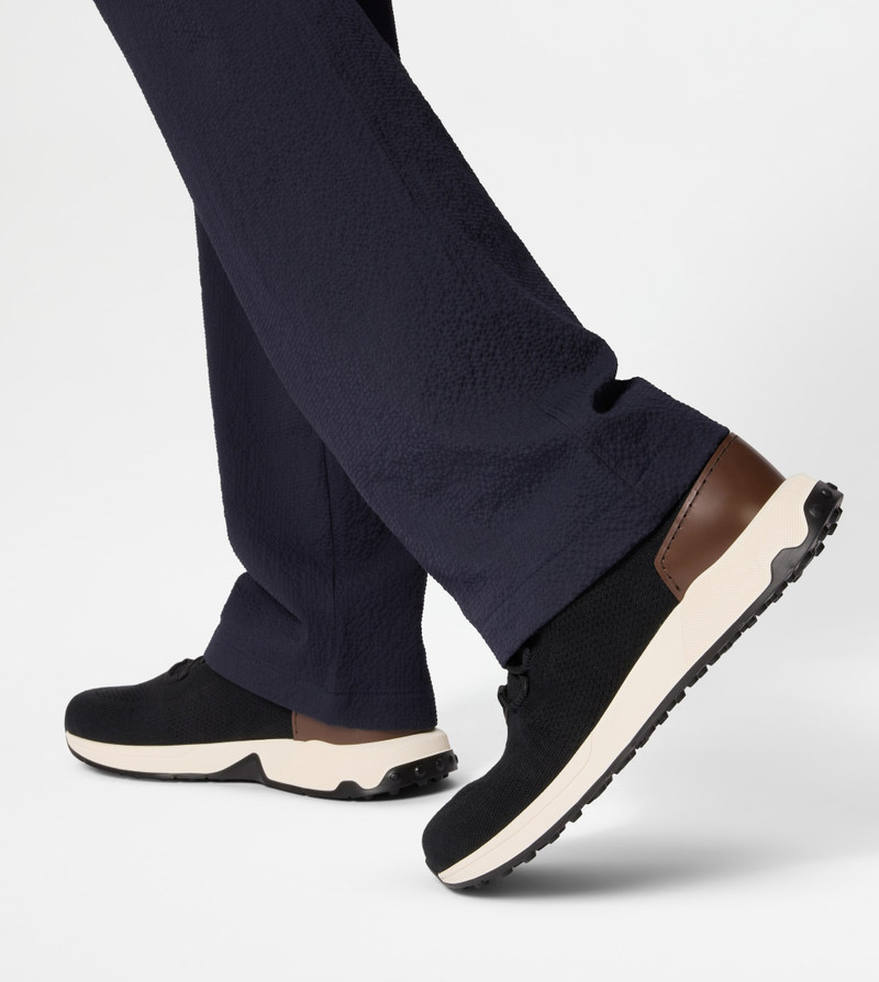 Tod's SOCK SNEAKERS IN TECHNICAL FABRIC AND LEATHER - BLACK, BROWN outlook