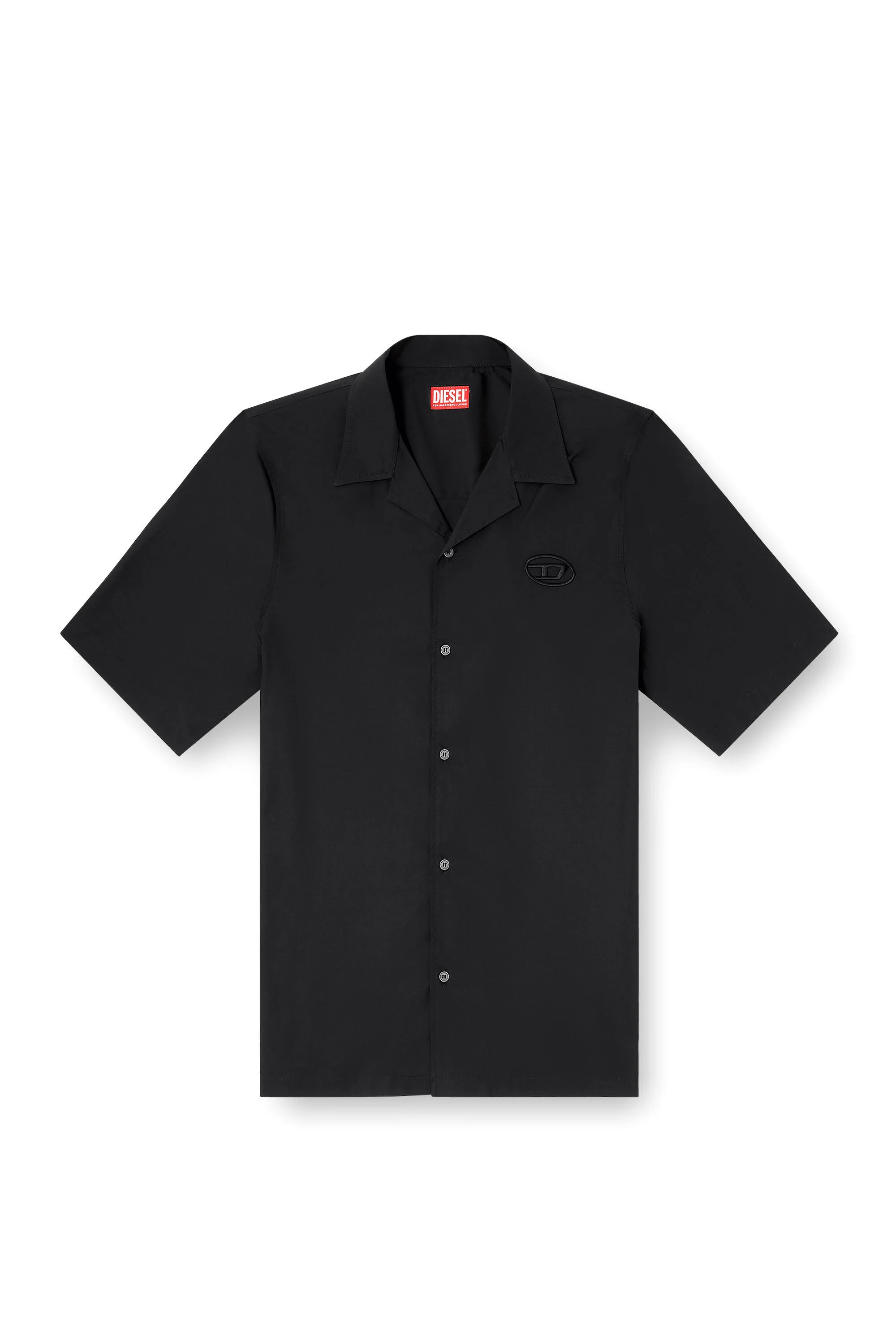 STRETCH POPLIN SHIRT WITH OVAL D EMBROIDERY - 1