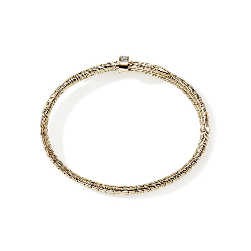 Spear Triple Flex Cuff, Gold, Diamonds, 4MM 5