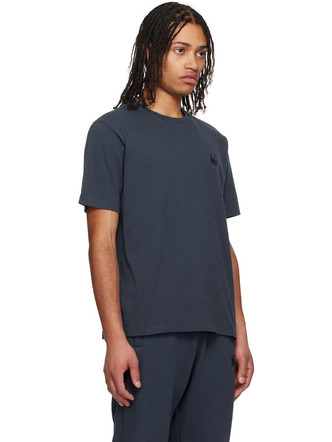 Navy Bold Fox Head Patch Comfort T-shirt - 2