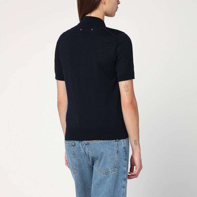 Golden Goose Navy Blue Polo In Virgin Wool Women - 2
