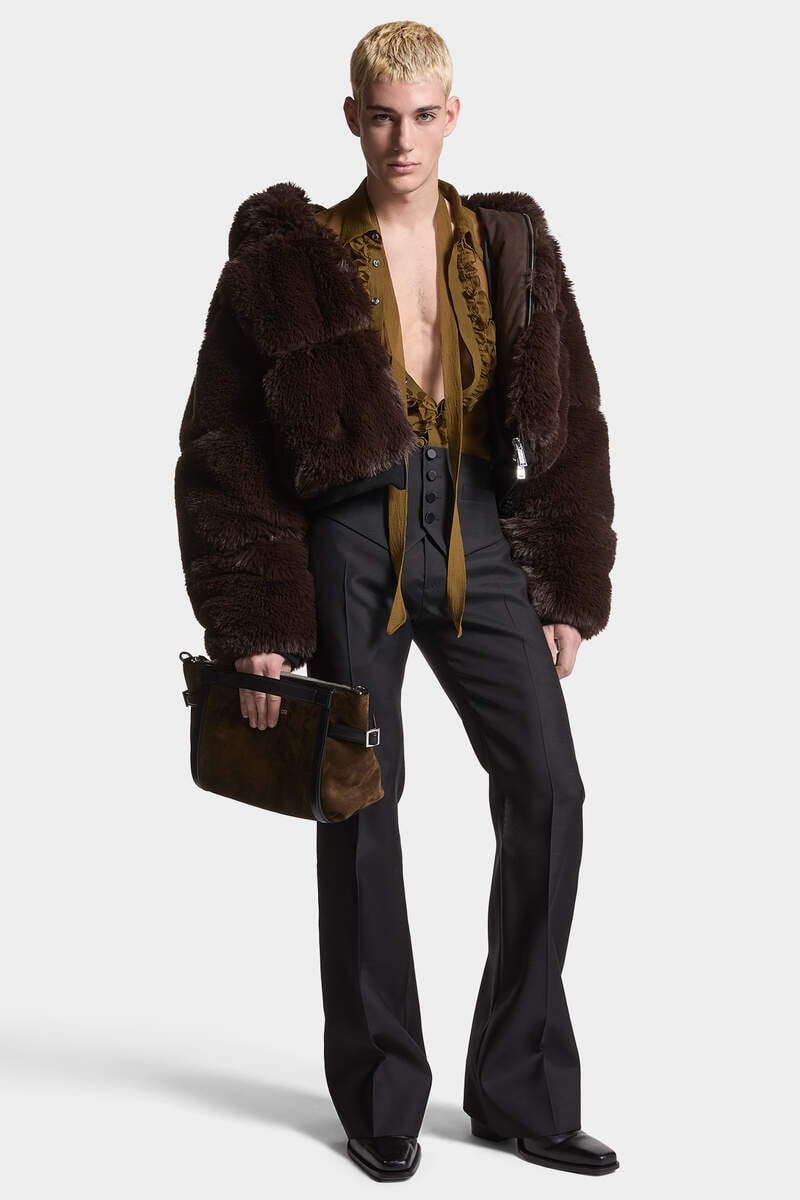 WOOL SILK TUXEDO VEST - 5