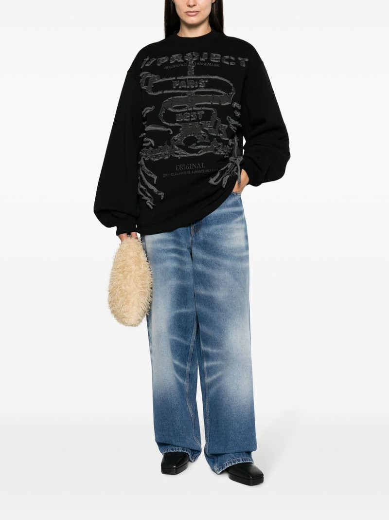 Paris' Best distressed cotton sweatshirt 3