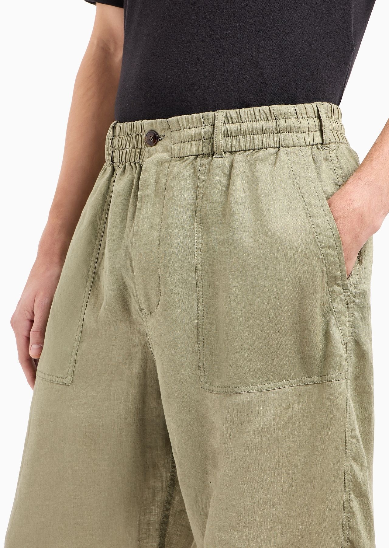 Linen canvas Bermuda shorts - 5