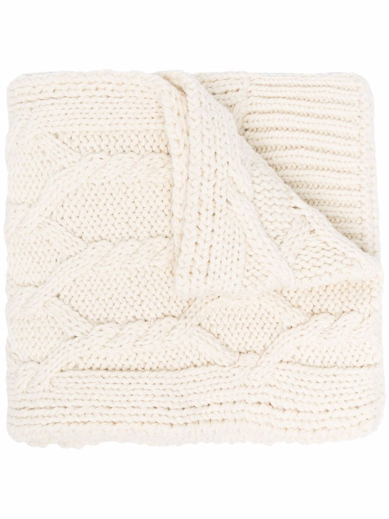 cable-knit wool scarf 1