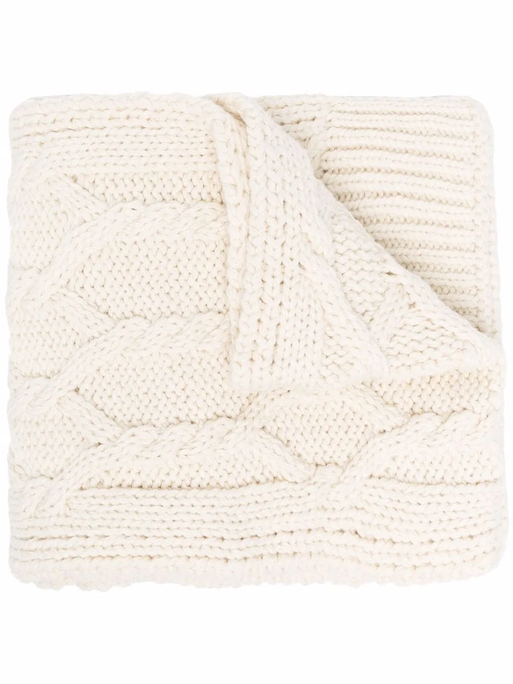 cable-knit wool scarf - 1