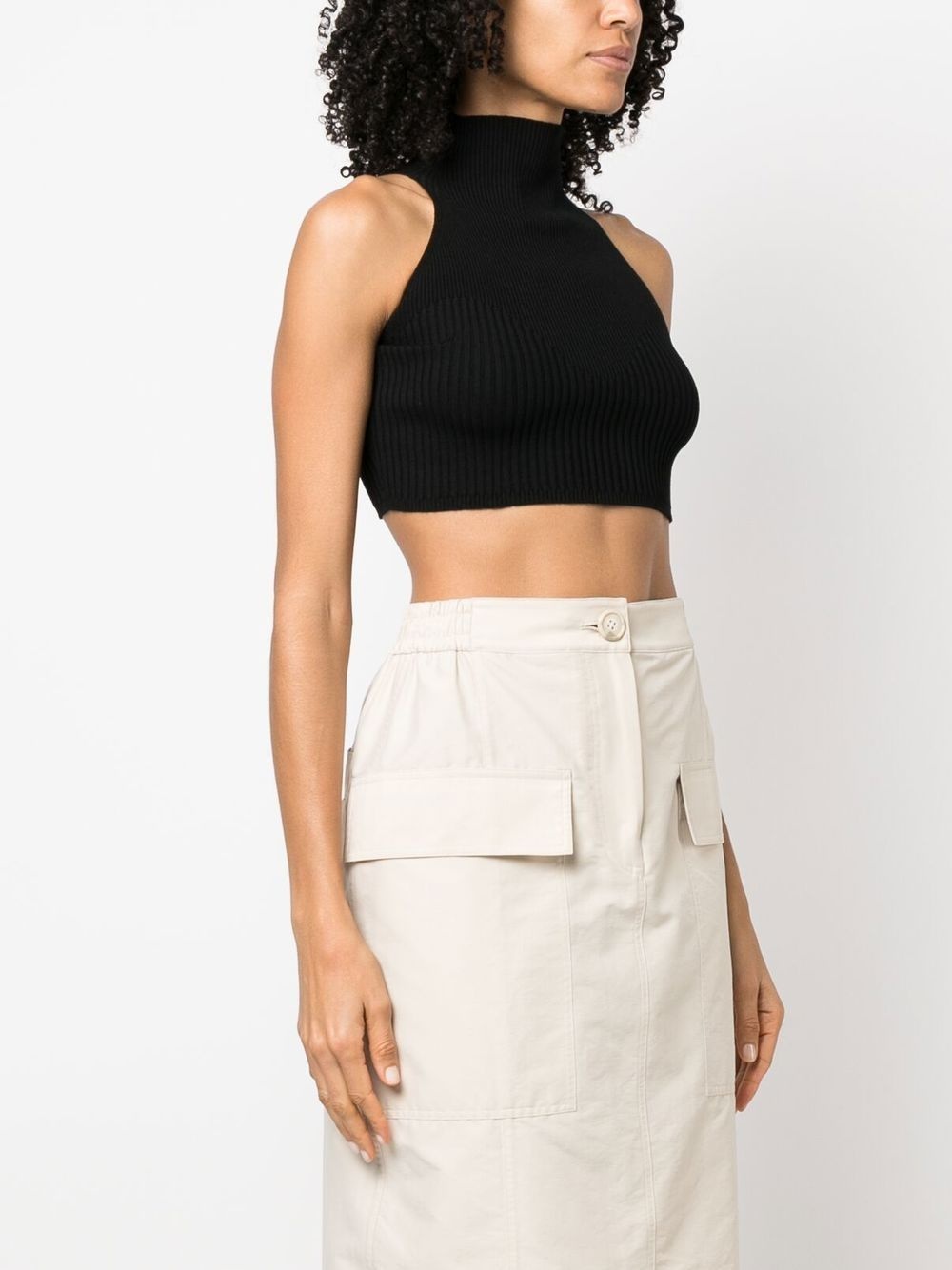 cropped high-neck top - 3