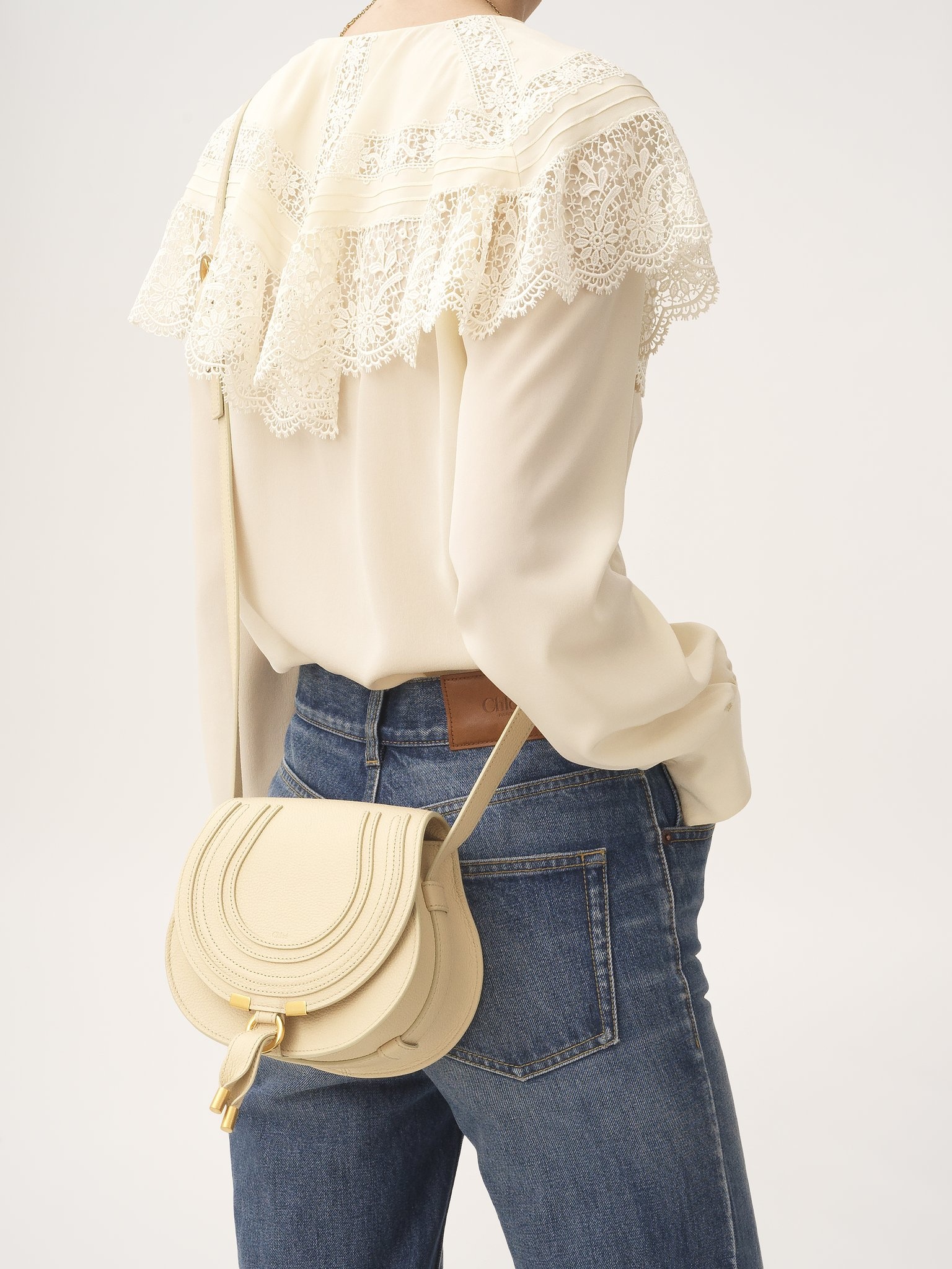 SMALL MARCIE SADDLE BAG IN GRAINED LEATHER - 2