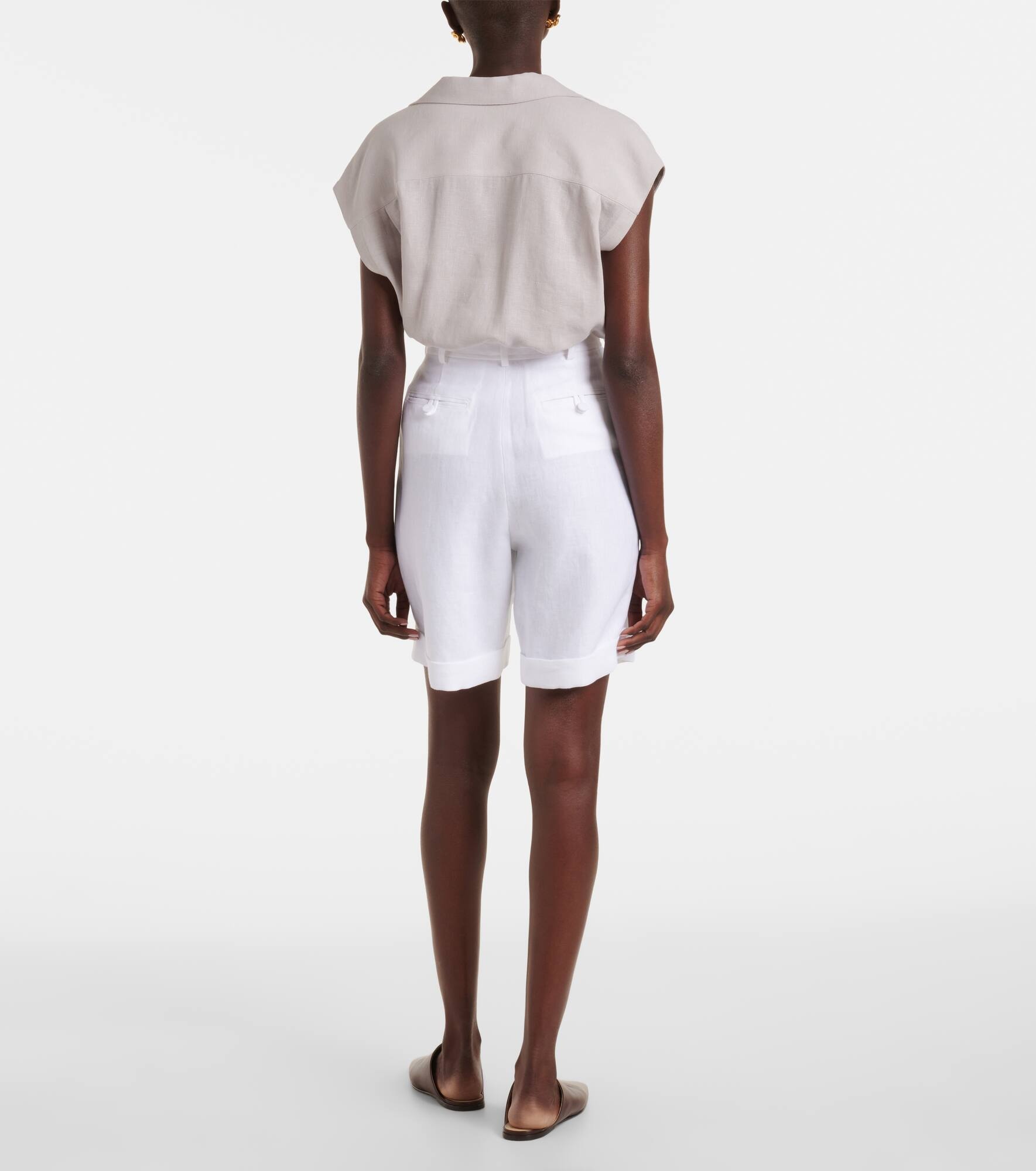 George linen Bermuda shorts - 3