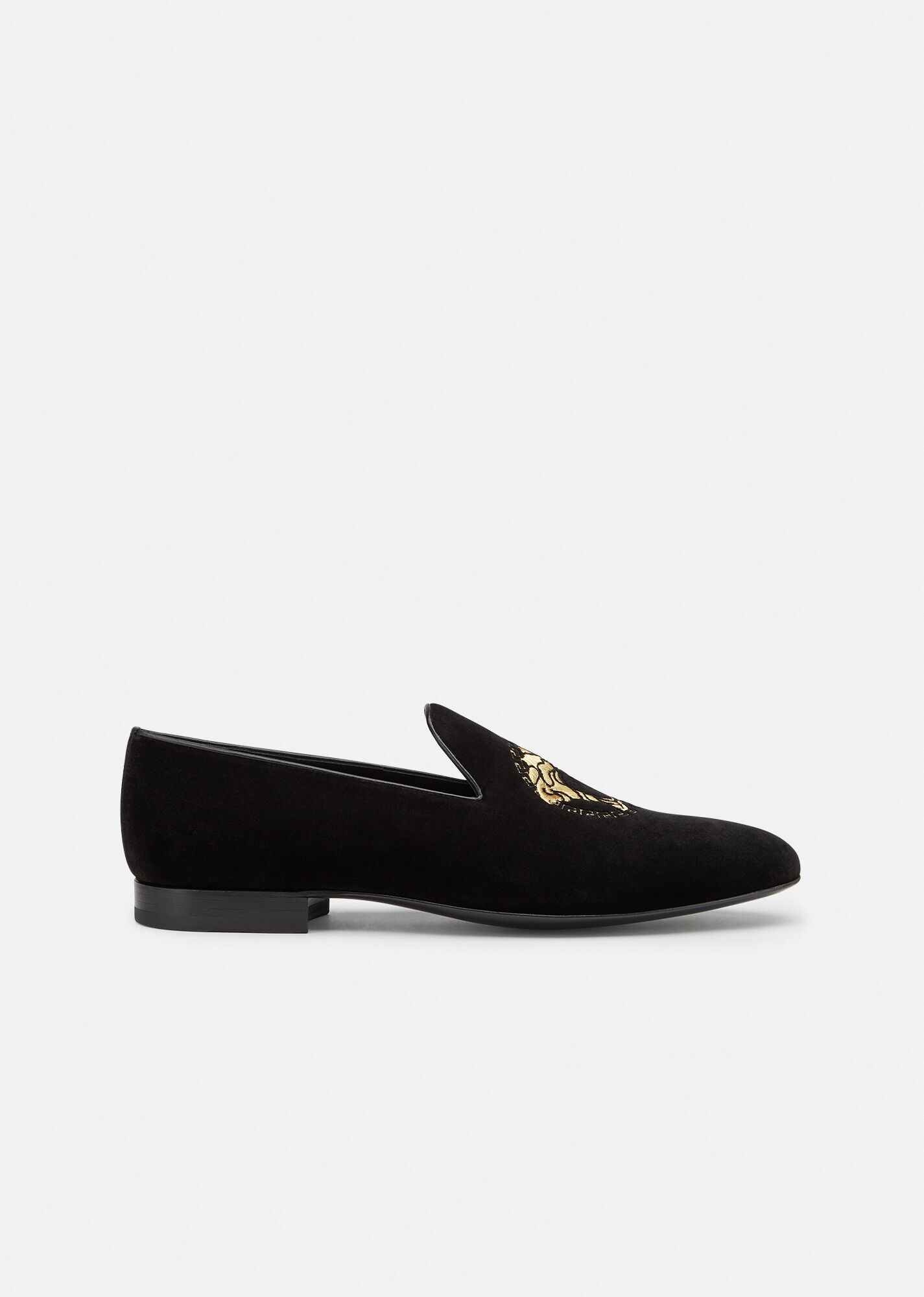 Medusa Head Velvet Loafers - 1