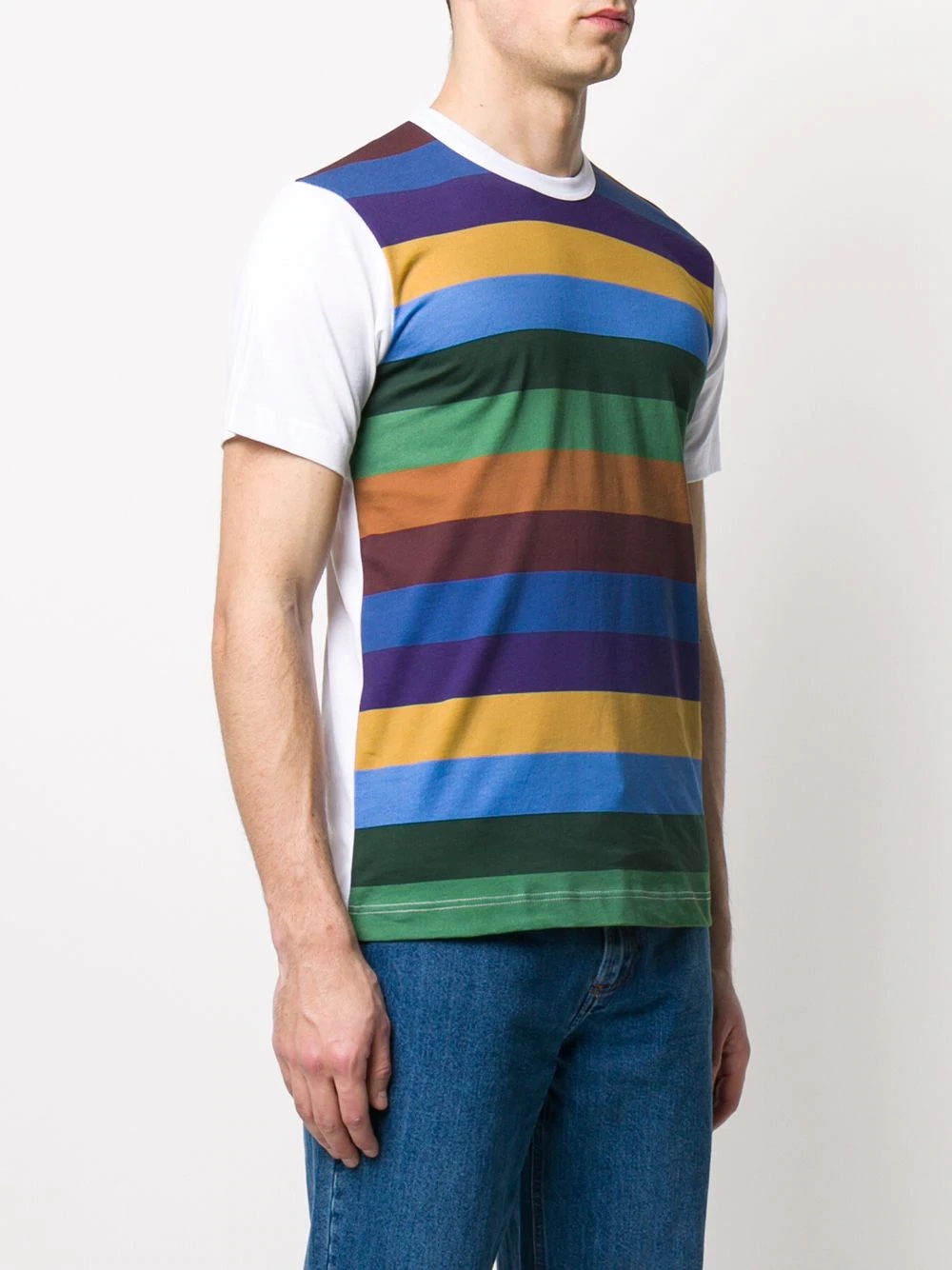 contrast-sleeve striped T-shirt - 3