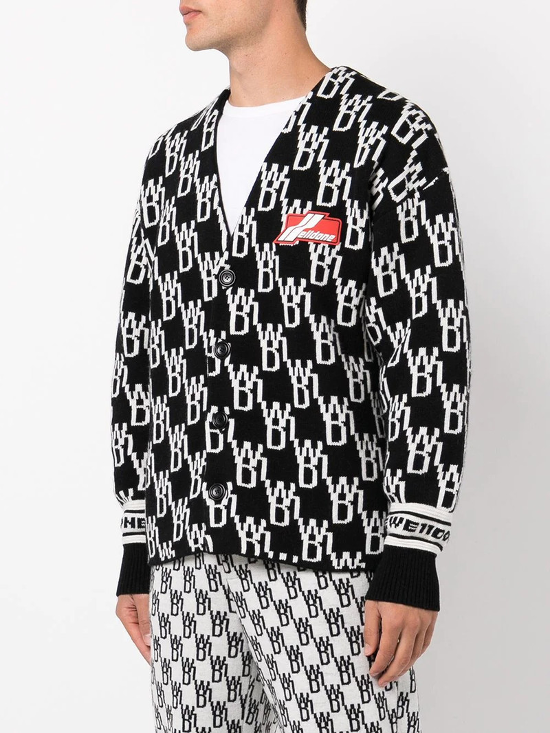 monogram V-neck cardigan 4