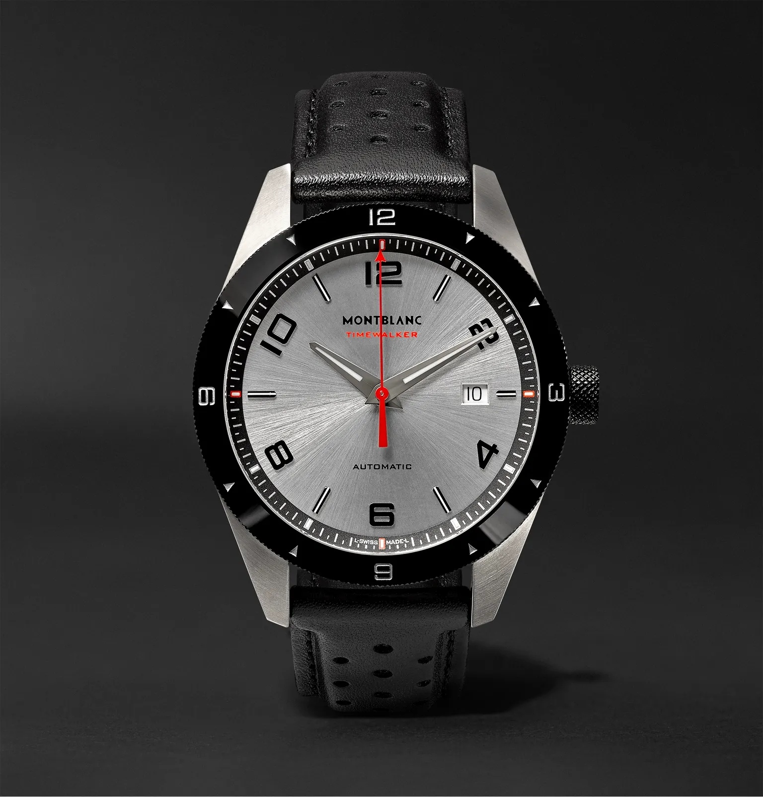 TimeWalker Date Automatic 41mm Stainless Steel, Ceramic and Leather Watch, Ref. No. 116058 - 1