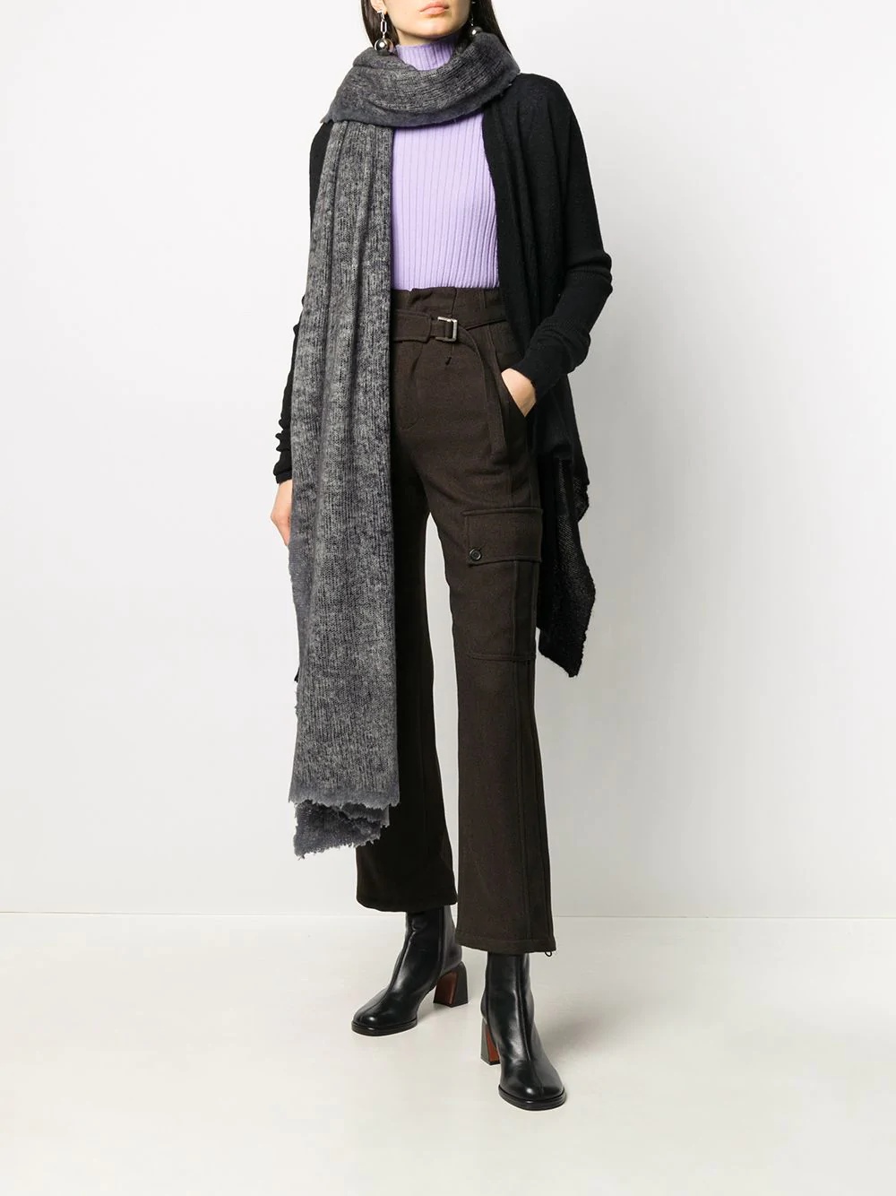 mottled cashmere scarf - 2