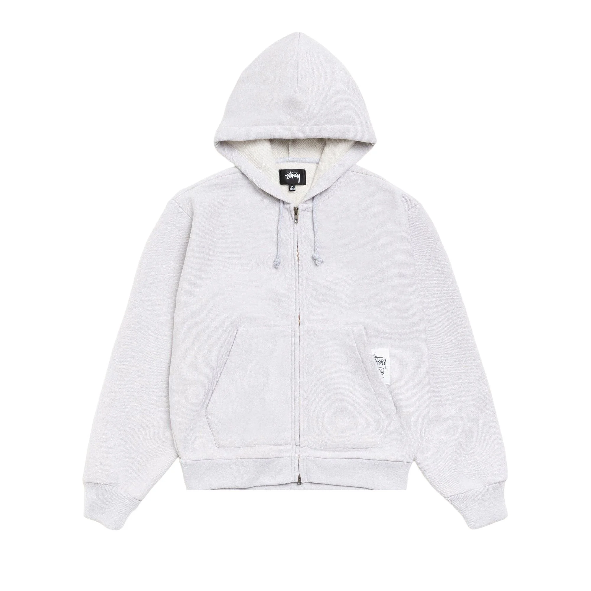 Stussy Patch Zip Knit Hoodie 'Ash Heather' - 1