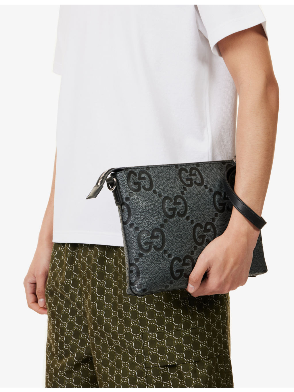 Jumbo GG-Monogram Leather Pouuch - 2