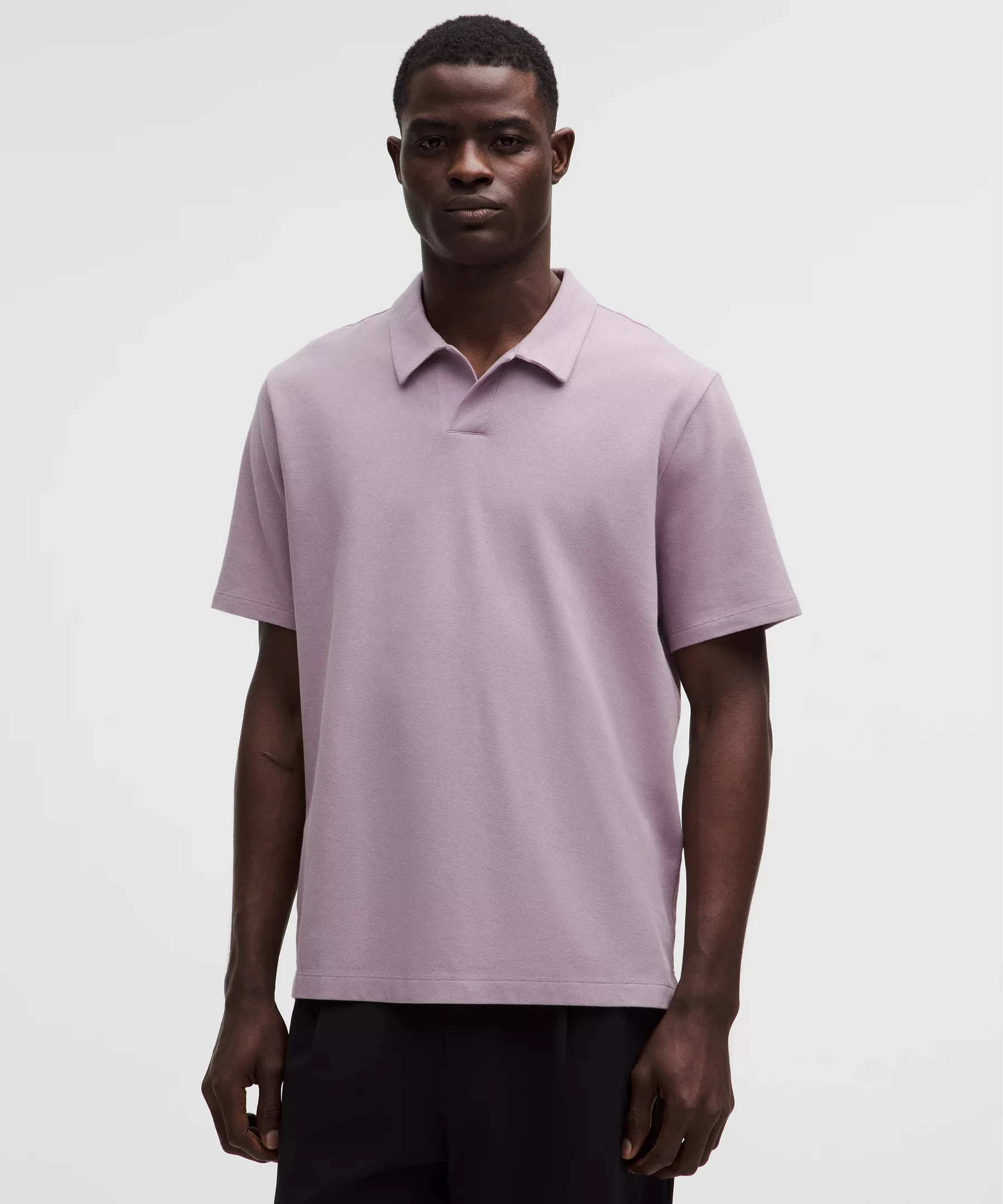 Pique Performance Johnny-Collar Short-Sleeve Shirt - 1