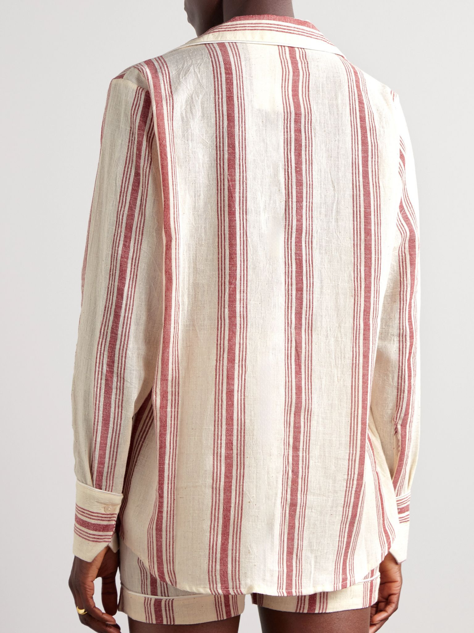 Embroidered striped organic cotton shirt Multi - 4