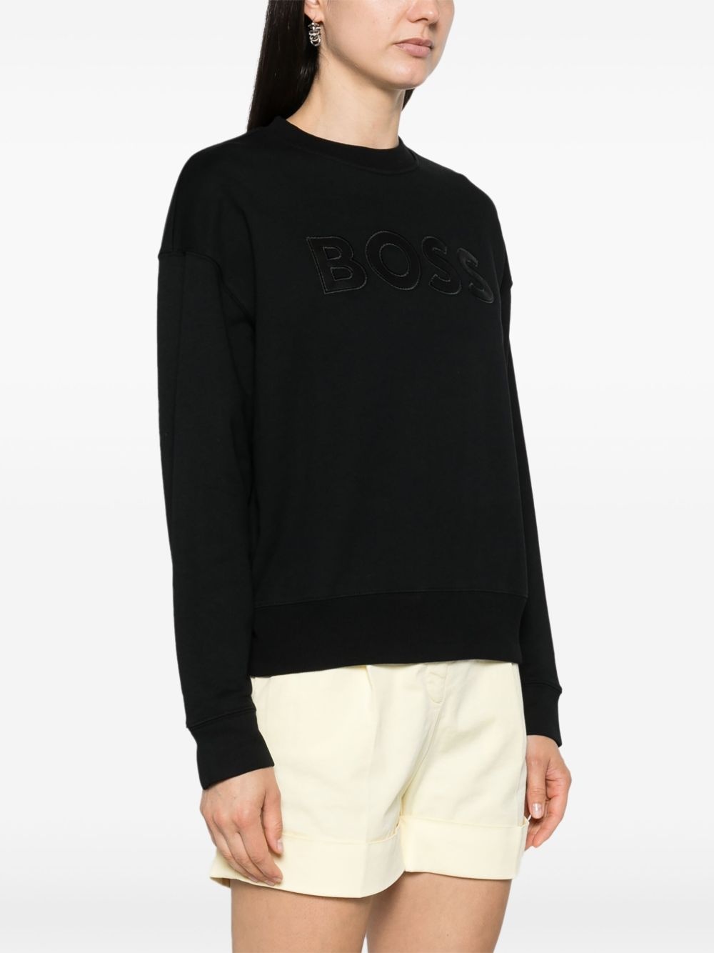 logo-patch cotton sweatshirt - 3