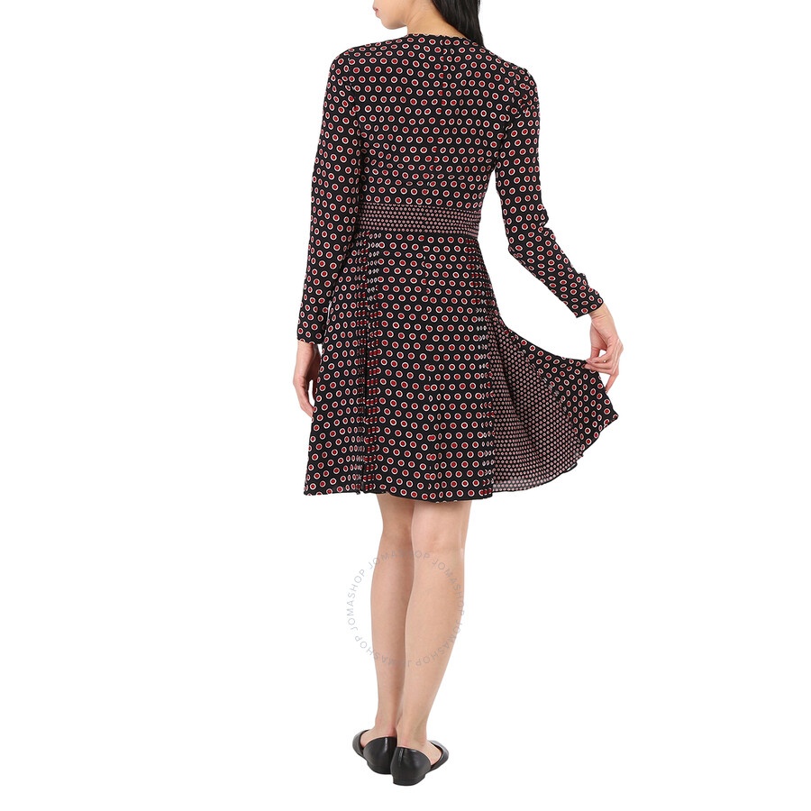 Burberry Spot Print Long-sleeve Silk Dress - 2