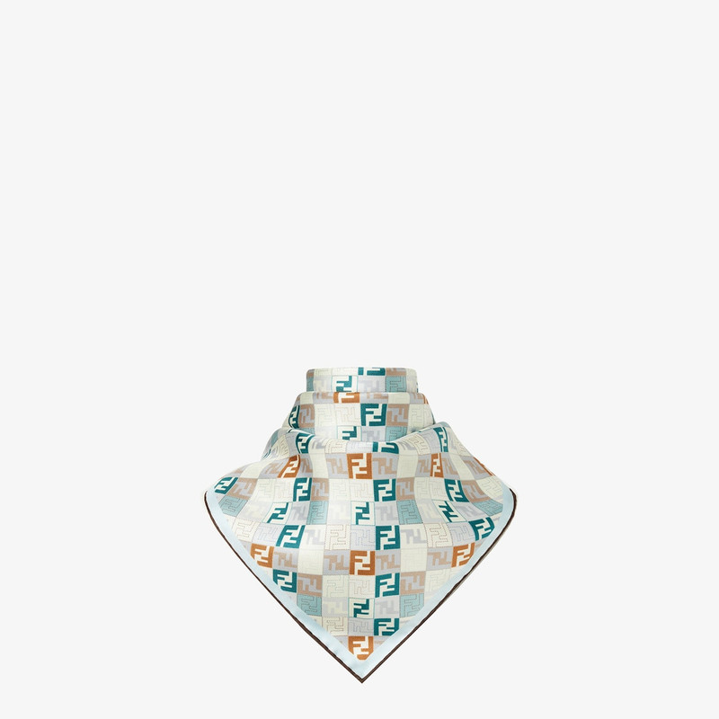 Fendi Foulard Blue silk foulard 3