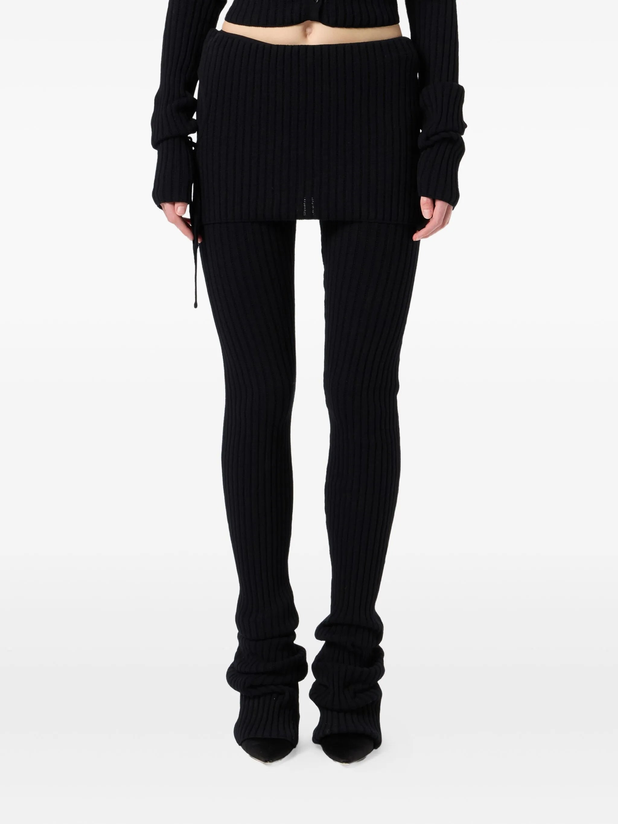 Blumarine Ribbed-knit Tie-detail Trousers - 2