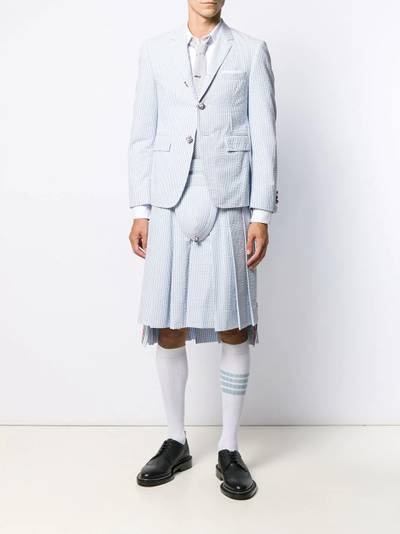 Thom Browne seersucker striped pleated skirt outlook