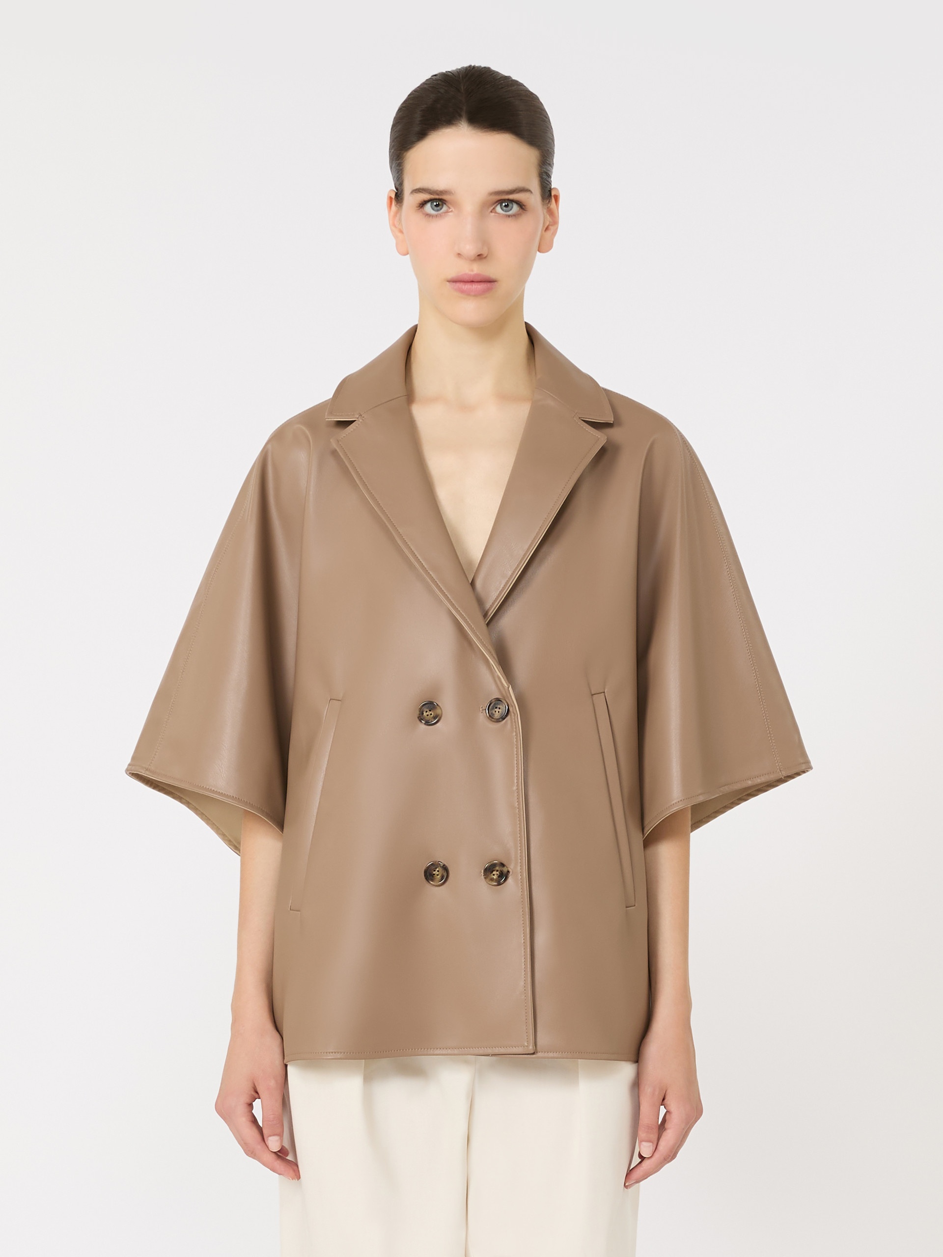 NOLI Double-breasted reversible cape in water-repellent cotton - 3