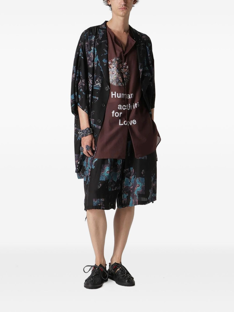 Yohji Yamamoto patterned silk jacket outlook