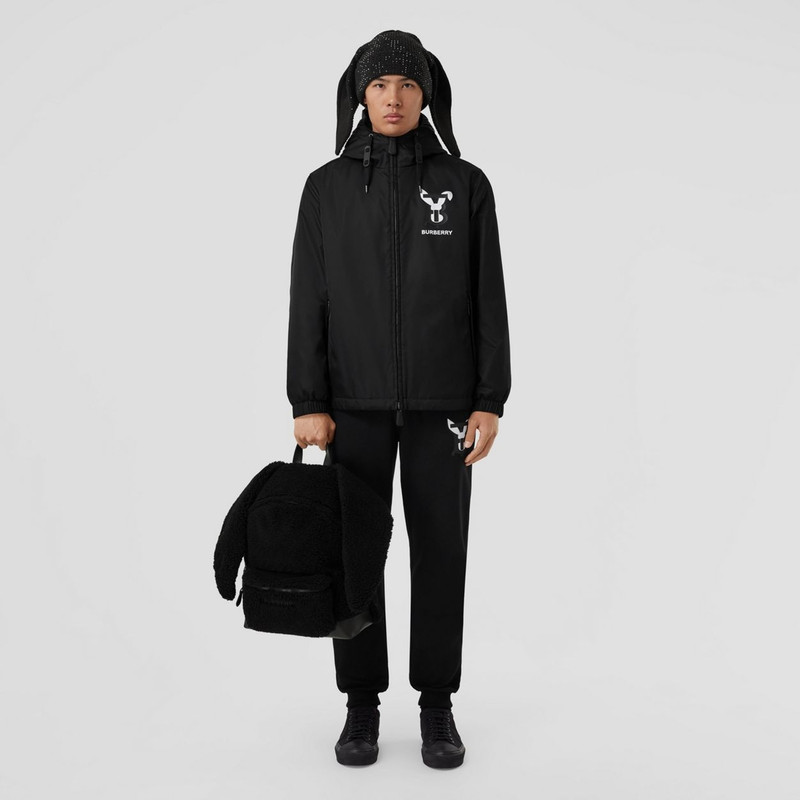 Rabbit Print Nylon Hooded Jacket 4