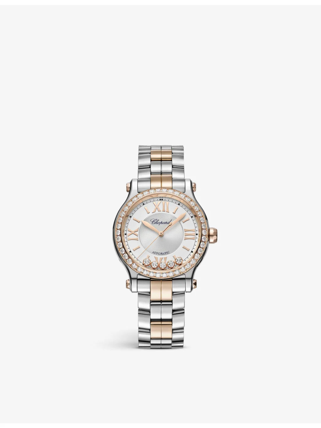 Happy Sport 278608-6004 18ct rose-gold, stainless steel and diamond automatic watch - 1