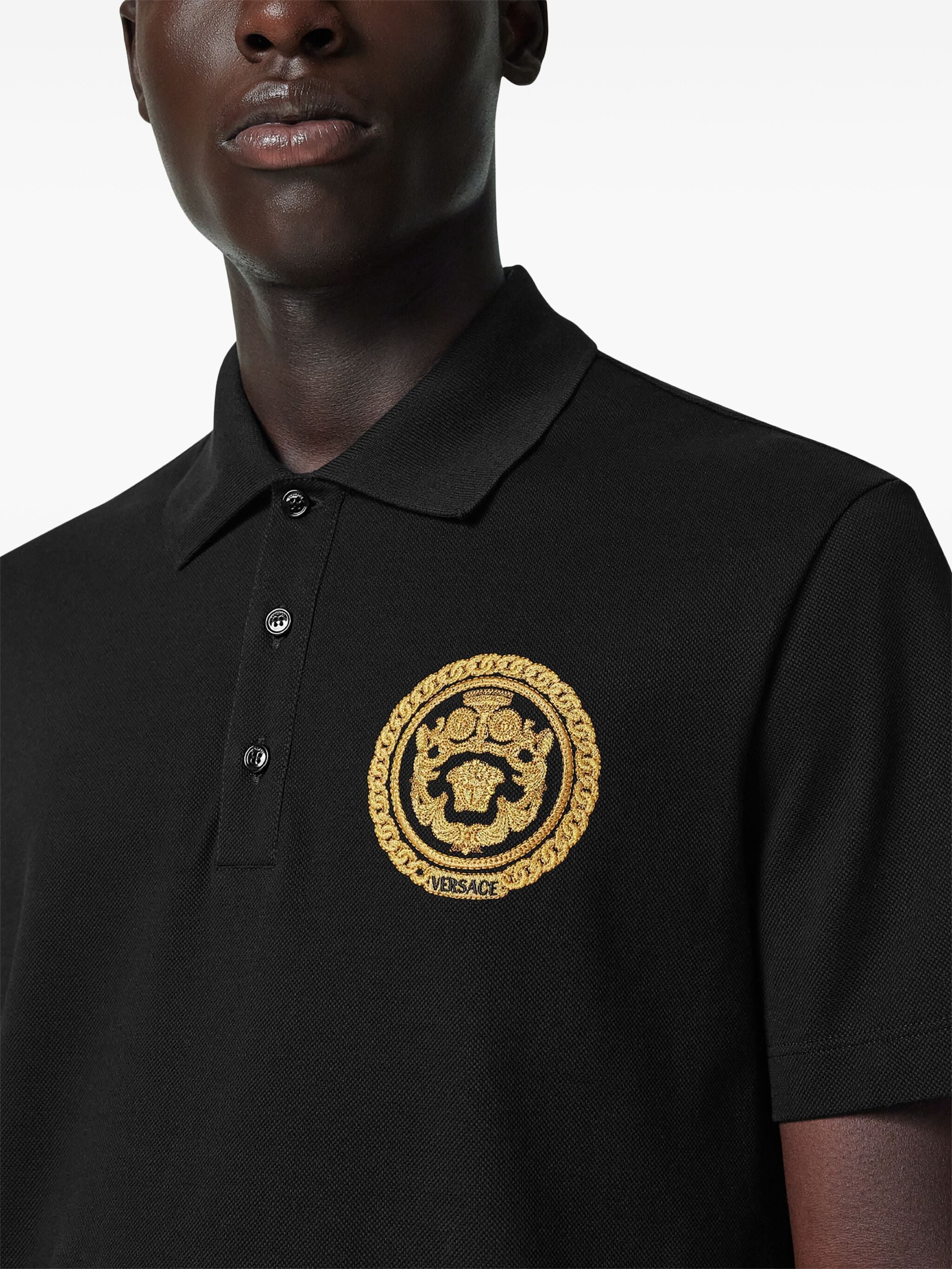 Chain Crest Embroidered Polo Shirt - 5