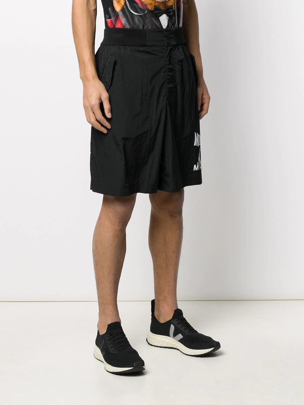 logo print track shorts - 3