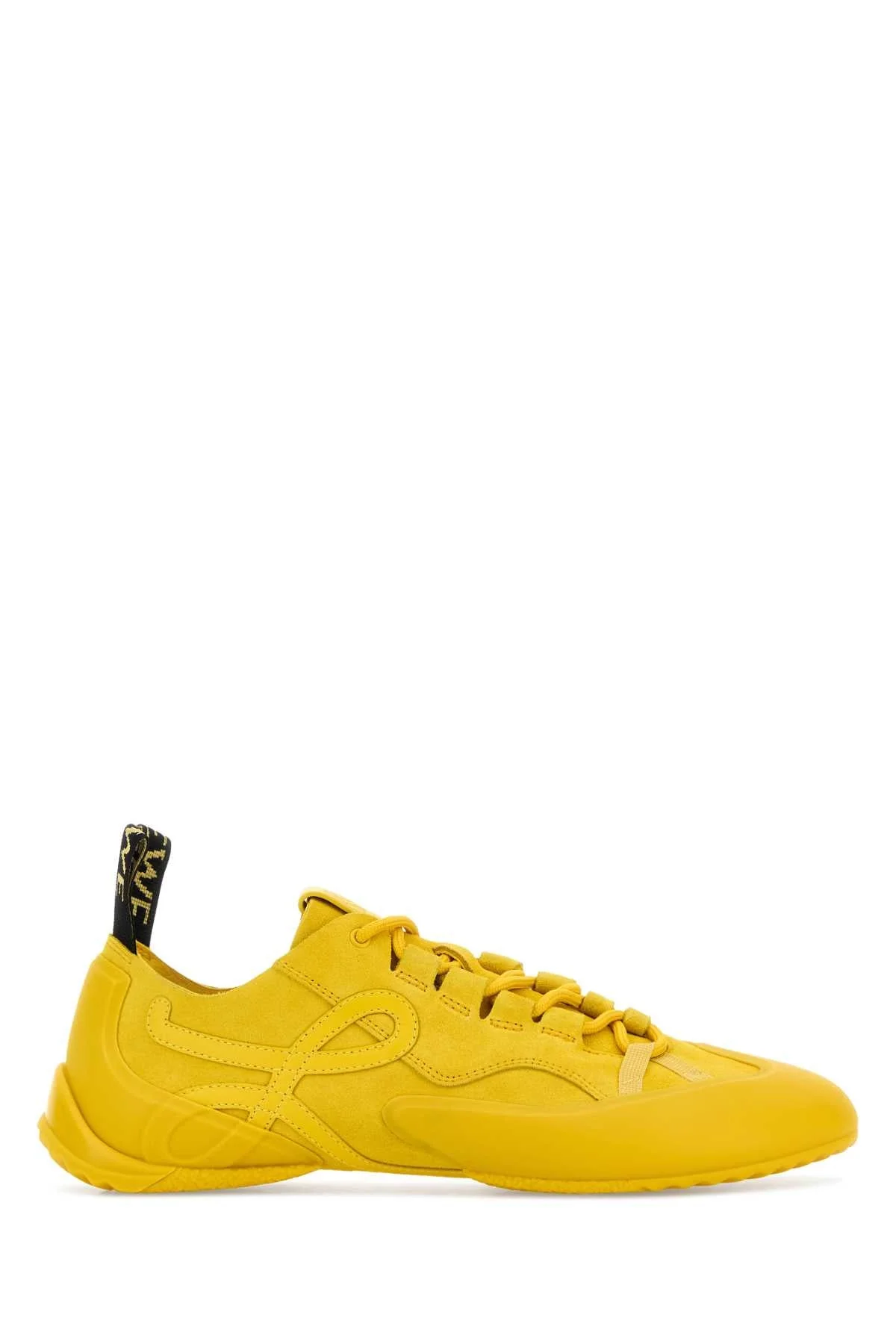 Loewe Women Yellow Suede Grip Sneakers - 1