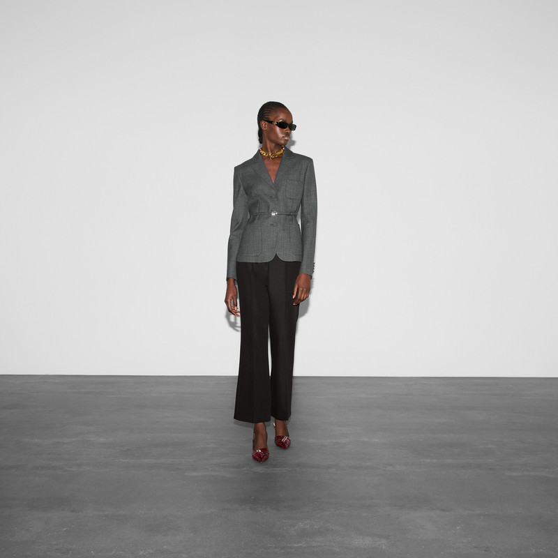 GUCCI Single breasted wool grisaille jacket outlook